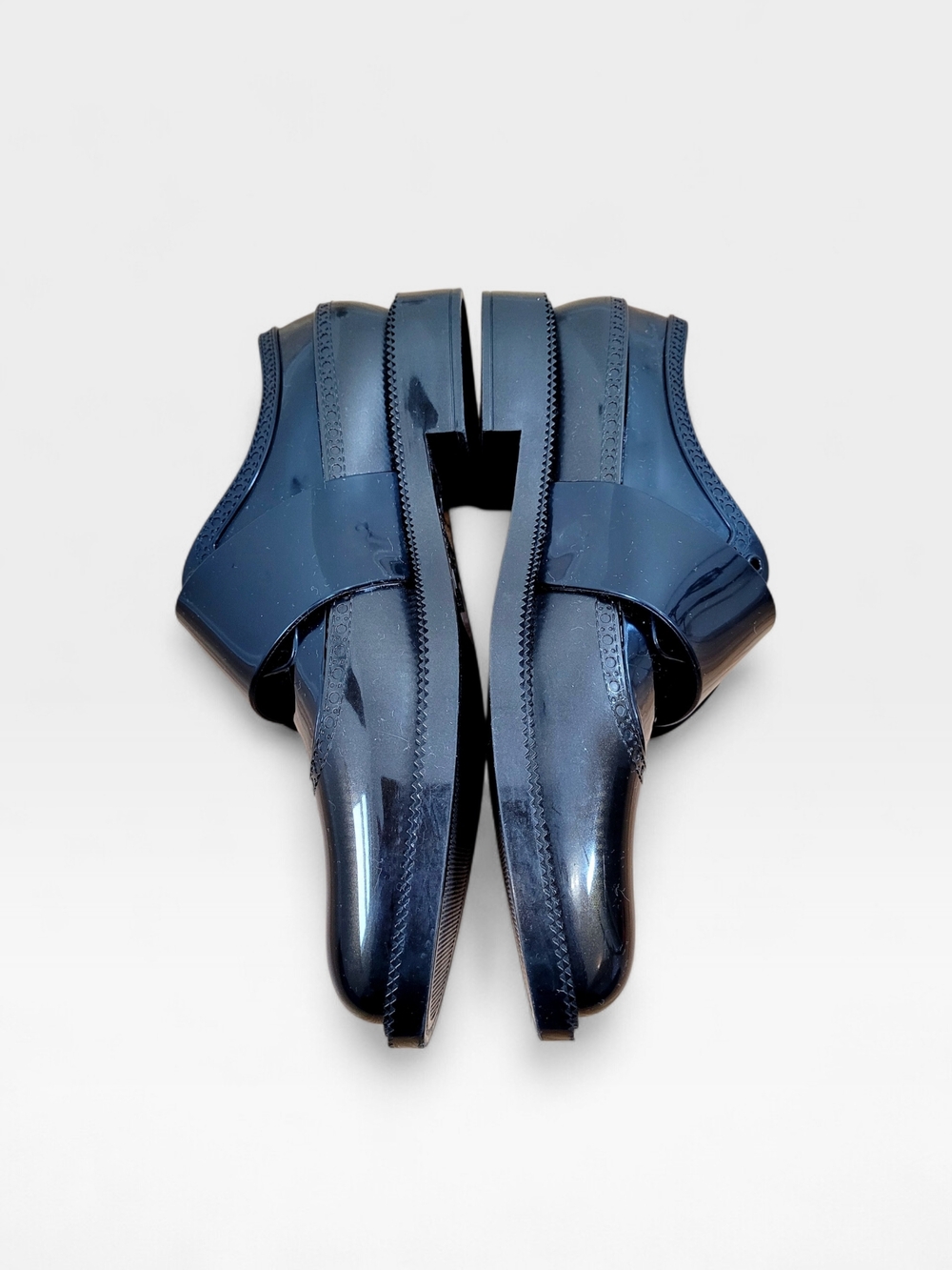 MELISSA Dama Classic Jelly Brogues Loafers Shoes 8 Black Bronze Made In Brazil - Picture 3 of 15